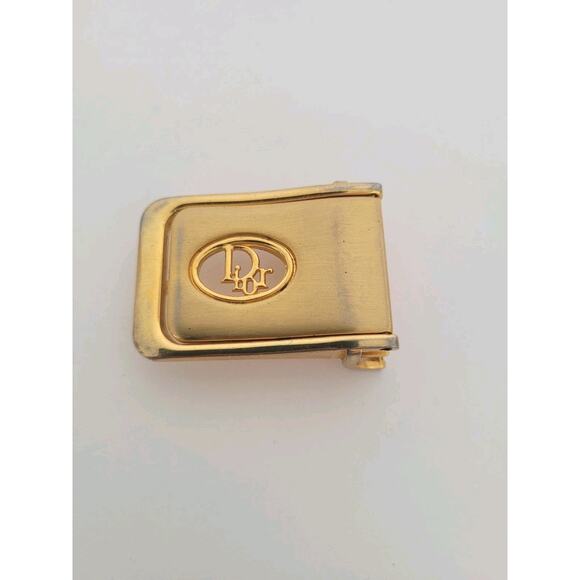 Christian Dior Gold Metal Belt Buckle Replacement Logo Slim Dress 1\